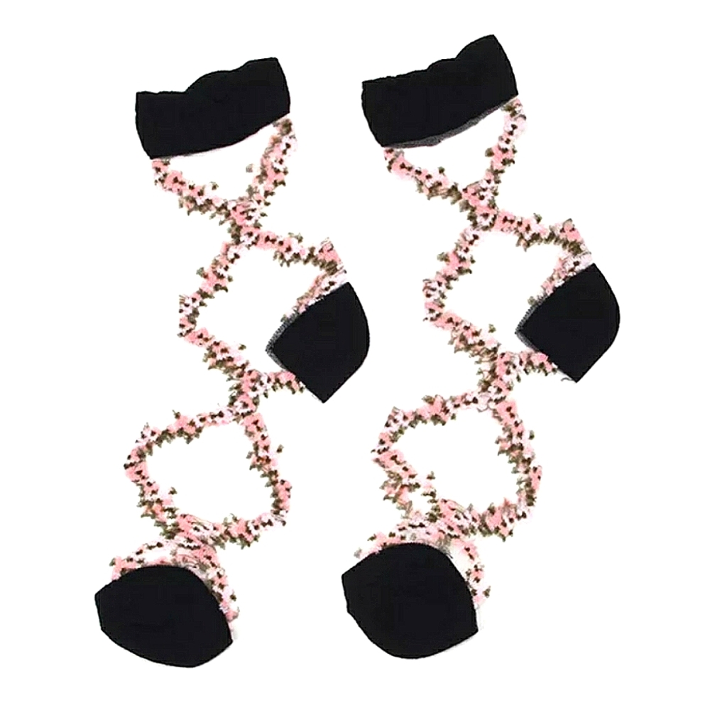 2 for $20 Cottage Core Floral Embroidered Sheer Sock